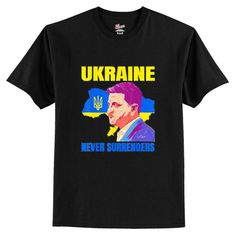 Ukraine Never Surrenders T Shirt AI Ukraine Protest, Funny Print Short Sleeve T-shirt For Pride, Azov Ukraine T Shirt, 24.02.2022 Ukraine, Support Ukraine, Overalls