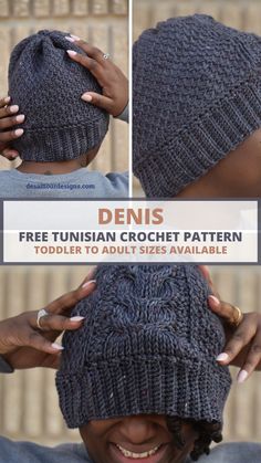 the instructions to knit a beanie hat for beginners, including knitting and crocheting