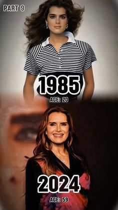 a woman's face is shown with the year she was born in 1994 and now