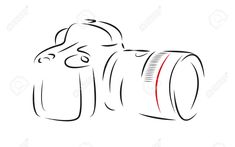 a camera drawing on a white background stock photo and royalty photoshopped in this image