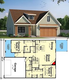 the floor plan for this house is very large and has two garages on each side