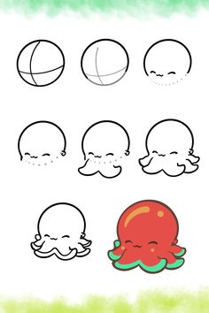 how to draw an octopus step by step