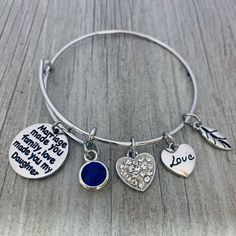 Personalized Daughter in Law Birthstone Bangle Bracelet- Daughter in Law Gifts- Daughter in Law Jewelry for Daughter in Laws In Law Gift Ideas, Law Jewelry, Gift For Daughter In Law, Inexpensive Jewelry, Daughter In Law Gifts, Adjustable Bangle Bracelet, In Law Gifts, In Laws, Gift For Daughter