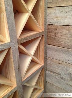 the shelves are made out of wooden boards