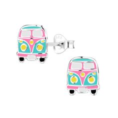 Sterling silver Van stud earrings for kids. Cute vehicle for the car, truck, van or auto inspired. Fashionable, fun and complements any outfit. Metal: 925 Sterling Silver Plating: E-Coat (Anti-Tarnish) Finishing: Enamel Weight: 0.7 g Size (w x h) 8 x 10 mm Hypoallergenic Nickel & Lead free Kids Earrings, Hypoallergenic Earrings, White Earrings, Enamel Jewelry, Kids Jewelry, Silver Enamel, Sterling Silver Earrings Studs, 925 Sterling Silver Earrings, Ear Studs