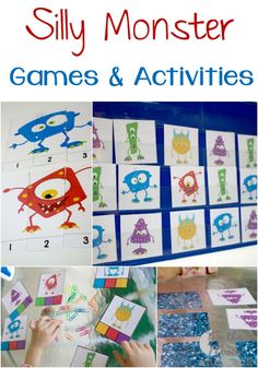 silly monster games and activities for kids to do with their own hands on the board