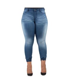 in stock Poetic Justice, Ankle Jeans, Cropped Jeans, Stretch Denim, Plus Size, Blue