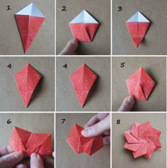 instructions to make an origami flower