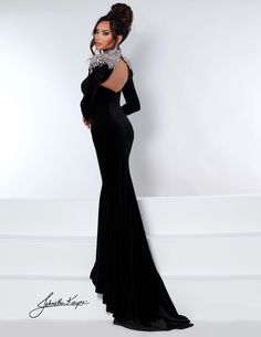 This jaw-dropping pageant gown is a WINNER! This gorgeous velvet gown and crystal covered bolero is unbelievable, add the detachable charmeuse cape and you will be unstoppable on and off the stage. Stage Style, Johnathan Kayne, Velvet Evening Dress, Pageant Gown, Be Unstoppable, Straight Across Neckline, Plastic Dress, Trumpet Dress, Velvet Gown