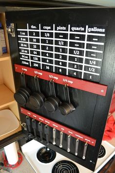 there are many different types of kitchen utensils in this photo, and each is labeled with their own name