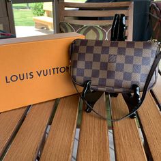 Authentic Louis Vuitton Damier Ebene Pochette. Excellent Condition, Minor Wear On Strap Louis Vuitton Damier Ebene, Damier Ebene, Louis Vuitton Bags, Authentic Louis Vuitton, Louis Vuitton Damier, Louis Vuitton Bag, Louis Vuitton, Bag Lady, Conditioner