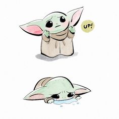 The Mandalorian -The Child aka Baby Yoda (Star Wars) Star Wars Cute Drawing, Star Wars Cartoon Drawings, Cute Star Wars Drawings, Grogu Drawing, Star Wars Dibujos, Baby Yoda Drawing, Yoda Drawing, Yoda Art, Star Wars Cartoon