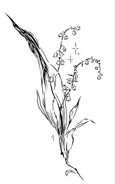 a black and white drawing of flowers on a white background with the cross behind it