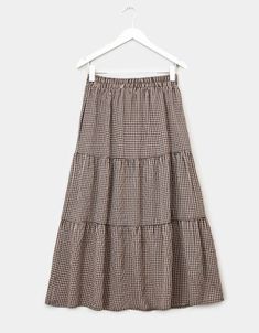 Fern Gingham Skirt Tiered Gingham Skirt, Long Gingham Skirt, Green Gingham Skirt, Chic Long Plaid Skirt, Chic Gingham Lined Skirt, Chic Gingham Tiered Skirt, Gingham Ruffled Tiered Skirt, Plaid Tiered Lined Skirt, Gingham Tiered Skirt With Lining