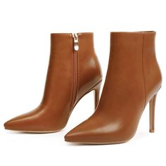 PRICES MAY VARY. 👢4" stiletto heel ankle boots,fashionable fall and winter boots. 👢Made of good quality PU leather or soft synthetic suede,with thin velvet inside,warm and comfortable. 👢Boots with zipper,easy to put on and take off. 👢Standard US size,please keep your usual size.If your feet are wide or you like to wear thick socks,suggest half a size up. 👢US warehouse,no worries for the return,exchange or other after-sales issue. Fur Boots Heels, Half Boots, Ankle Boots For Women, Women's Ankle Boots, Womens Stilettos, Snakeskin Heels, Pointed Toe Boots, Wedge Ankle Boots, Black Ankle Booties