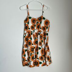 Shein Sunflower Dress. Never Worn. Size M Dresses Shein, Sunflower Dress, Shein Dress, Shein Dresses, Orange White, Color Orange, Sunflower, Maxi Dress, Womens Dresses