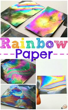 the rainbow paper is being used to make art