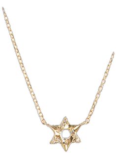 Gift Diamond Necklace With Star Of David Accents, Star Of David Diamond Necklace, Gold Diamond Star Of David Jewelry, Elegant Star Of David Diamond Necklace, Gold Star-shaped Necklace With Single Cut Diamonds, Gold Nickel-free Star Of David Necklace, Star Of David Necklace, Diamond Star, Star Of David