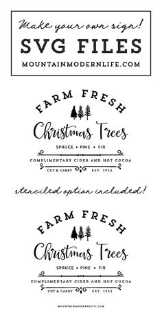 some type of font and numbers for christmas trees