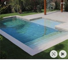 a small pool in the middle of a yard