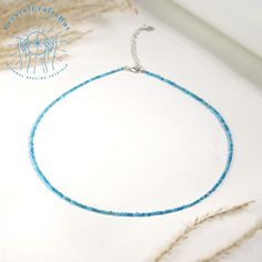 Natural Apatite Stone Delicate Necklace 2MM Tiny Blue Gemstone Beaded Dainty Choker Blue Apatite Minimalist Choker Adjustable Yoga Crystal Dainty Necklace Gift for Mom Sister Wife Friends +Gift Pouch️ 🌟Material : Apatite Stone, Natural Stones, Natural Crystal, Rough Gemstones, Raw Stone 🌟Quality: AAA+ 🌟Length: 15"+2" silver clasp 🌟Beads size: 2mm 🌟Size: Adjustable 😊😊Certainly! If you need any customization, feel free to reach out. I'm here to assist you. 😊😊 🌟+ Free gift pouch🌈🌿 👏Fro Adjustable Light Blue Necklaces With Natural Stones, Minimalist Blue Jewelry With Tiny Beads, Dainty Blue Necklace With Natural Stones, Handmade Adjustable Sapphire Beaded Necklaces, Dainty Blue Necklace With Tiny Beads, Turquoise Apatite Round Bead Necklaces, Turquoise Apatite Gemstone Beaded Necklaces, Blue Crystal Necklaces With Faceted Beads For Healing, Blue Crystal Necklaces With Faceted Beads For Gifts