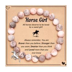 PRICES MAY VARY. 【 Horse Bracelet 】: The horse symbolizes vitality, life, running, and power. What's more, natural stone has passed through ages, and comes with the horse charm, reminds the wearer of the strength and resilience we possess, she will be reminded that your love is always by her side 【 Horse Gifts for Girls 】: This beautiful horse bracelet will bring the wearer courage, resilience, and strength, which is a meaningful and loving gifts for your daughter, bonus daughter, niece, or gran Horse Charm Bracelet, Charm Bracelets For Girls, Bonus Daughter, Horse Bracelet, Girl Boots, Chrismas Gifts, Birthday Gifts For Teens, Horse Jewelry, Beautiful Horse