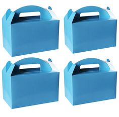 four blue boxes with handles on each side