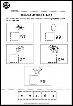 the beginning sounds worksheet for children to practice their handwriting and spelling with pictures