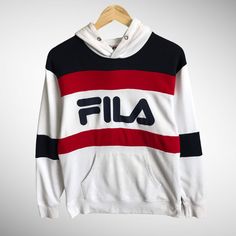 "CODE :14/7/20 Vintage Fila Biella Italia Multi Colour Hoodie Sweatshirt Size Medium Fila Crewneck Fila Biella Italia Spell Out Print Logo Sportwear Jumper Size on Tag : M Details Measurement  Arm Pit to Arm Pit : 21\"inches Back Collar to Hem : 27\"inches Condition :  Great Condition.Minor stains defect,discoloration and holes please refer pictures detail.‼️ 📮 SHIPING > WE ARE USING DHL EXPRESS SHIPING ITS TAKE 3-5 ARRIVE.PLEASE DROP YOUR PHONE NUMBER AFTER PURCHASE.📮" Nike Sweatshirts Vintage, Embroidered Crewneck, Nike Sweatshirts, Logo Sweatshirt, Hoodie Pullover, Grey Nikes, Vintage Sweatshirt, Print Logo, Pullover Sweatshirts