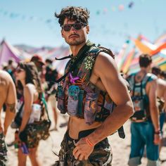 Men's Festival Essentials: Gear Up for Epic Adventures! Clothes For Music Festivals, Men’s Raves Outfit, Edc Rave Outfits Men, Edc Orlando Outfits, Orlando Outfits, Festival Survival Kit, Rave Men, Edc Orlando, Rave Outfits Men