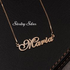 "Personalized Name Necklace, Custom Necklace, Nameplate Necklace, Christmas gift for her Personalized Name Necklace Description Material: Sterling Silver 925 / Stainless Steel Size: Not fixed (2.5cm - 6cm) Color: Silver / Gold / Rose Gold / White Gold / Stainless Steel (You can choose) Chain length： 14\" / 16\" / 18\" / 20\" / 22\" (You can choose) How to customize Order? 1) Select Color 2) Select Chain length 3) Click \"Add to Cart\" 3) Fill in your personalized information in the personalized Personalized Nameplate Necklace, Diamond Cross Necklace Gold, Necklace Rose Gold, Nameplate Necklace, Diamond Solitaire Necklace, Gold Name Necklace, Mama Gifts, Minimalist Gifts, Gold Diamond Necklace