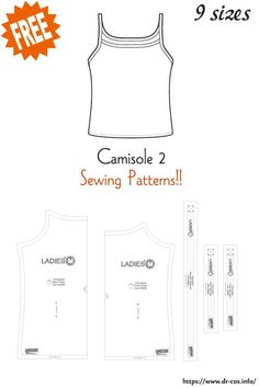 the camisoe 2 sewing pattern is shown