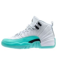 (GS) Air Jordan 12 'Light Aqua' 510815-100 (SNKR) Casual Green Jordan Shoes For Light Sports, Sporty Summit White Sneakers With Round Toe, Summit White Sneakers For Light Sports With Round Toe, Summit White Sneakers For Light Sports, Summit White Sporty Sneakers With Round Toe, White Breathable Basketball Shoes For Outdoor, Sporty Jordan Shoes With Cushioned Footbed For Light Sports, Jordan Shoes With Cushioned Footbed For Light Sports, Jordan Synthetic Shoes With Air Cushioning For Sports