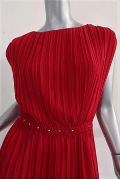 Saint Laurent Dress Red Pleated Washed Silk Georgette Size 40 Studded-Waist Mini - Gently worn. Great condition. No flaws. Retails for $3,490! Saint Laurent Dress, Haute Couture Designers, Dress Red, Red Formal Dress, Designer Fashion, Red Dress, Saint Laurent, Mini Dress, Couture