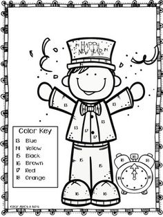 a coloring book with an image of a boy wearing a top hat and holding his hands up