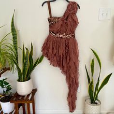 Brand New Never Been Worn Sequin Ruffle Dress With Asymmetrical Tail. Will Need To Wear A Neutral Boy Short Underneath For Better Coverage Fit Xs Or 0 Brown Asymmetrical Party Dress, Asymmetrical Brown Party Dress, Ruffles Dress, Dress First, Ruffle Dress, Ruffles, Sequin, One Shoulder, Womens Dresses