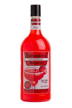 a bottle of salvadera strawberry wine punch on a white background with clippings