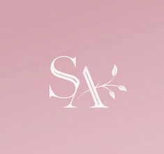 the letter s is made up of branches and leaves on a pale pink background with white lettering