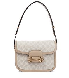 Gucci Horsebit 1955 GG shoulder bag Dream Wishlist, Beige Bag, Gucci Horsebit, Fancy Bags, Small Shoulder Bag, Cute Bag, Canvas Leather, Shoulder Bag Women, Gucci Bag