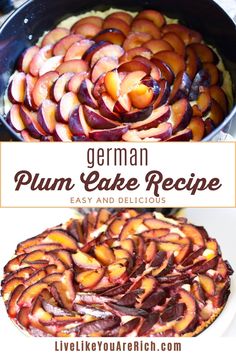 german plum cake recipe with peaches in the middle