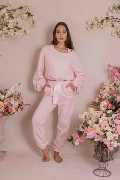 Upgrade your loungewear game with our French Terry Casual Scrunchy Leg Sweats in llight pink, exclusively from Lenuage Lounge. Crafted with premium organic French Terry cotton, these sweats redefine comfort and style. Designed for ultimate relaxation, these scrunchy leg sweats feature a delightful satin ribbon drawstri Cozy Long Sweatpants For Loungewear, Super Soft Sweats For Loungewear Athleisure, Super Soft Sweats For Loungewear, Super Soft Athleisure Sweats For Loungewear, Pink Sweats With Elastic Waistband For Loungewear, Pink Elastic Waistband Sweats For Loungewear, Relaxed Fit Cozy Pink Pants, Pink Relaxed Fit Cozy Pants, Cozy Relaxed Fit Pink Pants