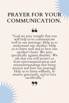 the words prayer for your communication