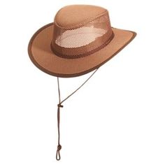 Inspired by the Aussie back country, the RedHead CoolMesh Outback Soaker Hat is ready for travel, adventure, and working or playing outdoors. This RedHead nylon mesh sun hat allows cooling air circulation for your head, with a wide, 360\u00c1 brim that keeps the sun off of your face and neck. A long chin cord with a barrel lock closure holds the hat in place or around your neck when not in use. The RedHead CoolMesh Outback Soaker Hat is a smart choice for fishing, camping, golf, hiking, gardenin Brown Summer Hats For Outdoor Activities, Casual Brown Hats For Fishing, Casual Brown Mesh Hat, Summer Outdoor Brown Trucker Hat, Outdoor Mesh Hat With Short Brim, Adjustable Brown Mesh Hat, Adjustable Mesh Sun Hat For Outdoor, Brown Mesh Hat, Brown Breathable Outdoor Hats