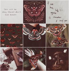 the collage shows different images with words and pictures on them, including an image of a woman's hand holding a butterfly