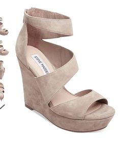 Taupe Sandals, Strappy Platform Sandals, Tan Wedges, Sandal Online, Leather Sandals Women, Skechers Women, Suede Wedges, Wedge Sandal, Suede Shoes