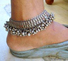 Silver Leg Chain, Anklet Beads, Feet Bracelet, Bell Anklet, Gold Jewels Design, Oxidised Silver Jewelry, Leg Chain, Silver Anklet, Rajasthan India