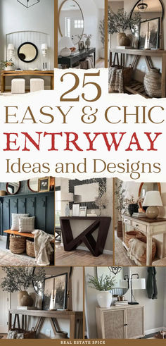 Says 25 easy and chic entryway ideas and designs with 8 images of entryways and foyers console tables home decor lighting