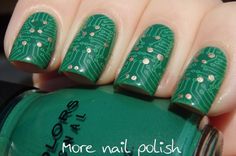 Fallout Nail Art, Video Game Nail Art, Robot Nails, Nail Stamp Kit