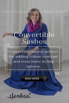 Are you looking to add a dress sash to your henkaa convertible dress? Check out all the top tips for how you can use a evening dress with sash and as well casual looks with using a sash for dress. Click here to learn more about our convertible dress accessories! Sash Ideas, Style Hacks, Dress Sash, Easy Style, Statement Necklaces