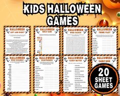 halloween games for kids with pumpkins and jack - o'- lanterns on them